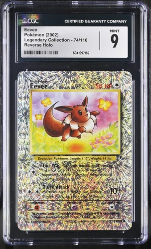 CGC 9 MINT Eevee 2002 Legendary (Collection) 74/110 Reverse Holo Pokemon Card 