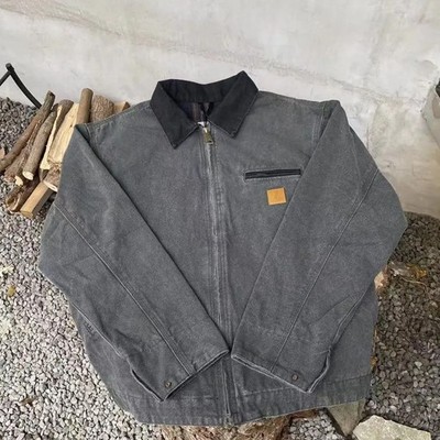 Vintage Washed Tooling Jacket Canvas Jacket Outdoor for Male Zipper Button