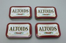 Altoids Metal Tins EMPTY Lot of 4 Cinnamon Geocaching Crafts Parts Fishing