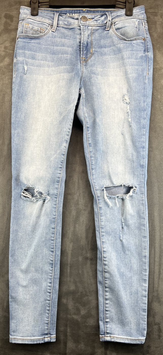 Old Navy Jeans - Womens Size 2 - Blue - Rockstar - Mid Rise - Distressed (5096)