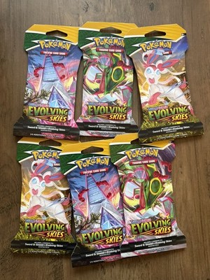 Pokemon Evolving Skies TCG Sleeved Booster Pack Brandneu Factory Sealed