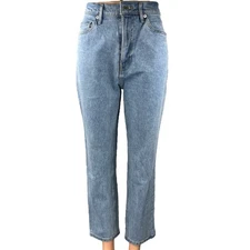 Everlane Original Cheeky Women's Blue Straight High Waist Denim Jeans Pants 27