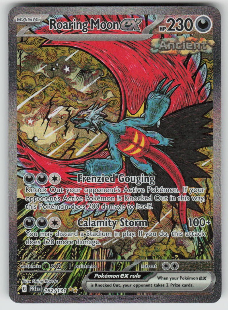 Roaring Moon ex Holo 162/131 Prismatic Evolutions Pokemon NM