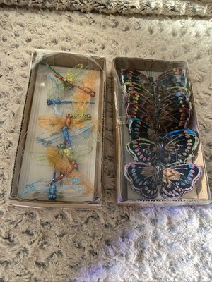 Boxed Set of 12 Dragonflies Or 12 Butterflies Garland Floral Decor & Arrangement