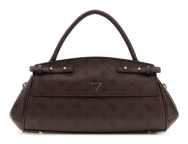 Guess Diana Top Handle Flap M Handtasche Tasche Chocolate Logo Dunkelbraun Neu-image