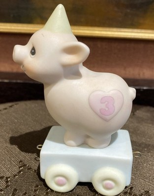Precious Moments Birthday Train ''Heaven Bless Your Special Day - Pig'' Year 3 EUC
