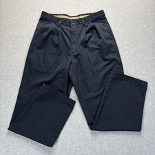 Dockers Khaki Pants Mens 36x32 Navy Blue Classic Fit Pleated No Wrinkle Twill