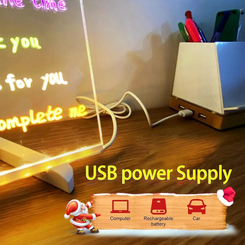 2025 New LED Note Board with Colors, Light Up Acrylic Message Board - Image 4 of 4