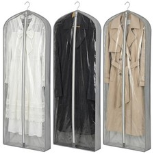 3 Pack Gusseted Garment Bags for Hanging Clothes, 60" L 23.6 '' W 4" D, H...