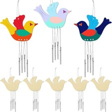 Durable 8-Piece Bird Wind Chime Kit - Engaging Family Craft for All Ages