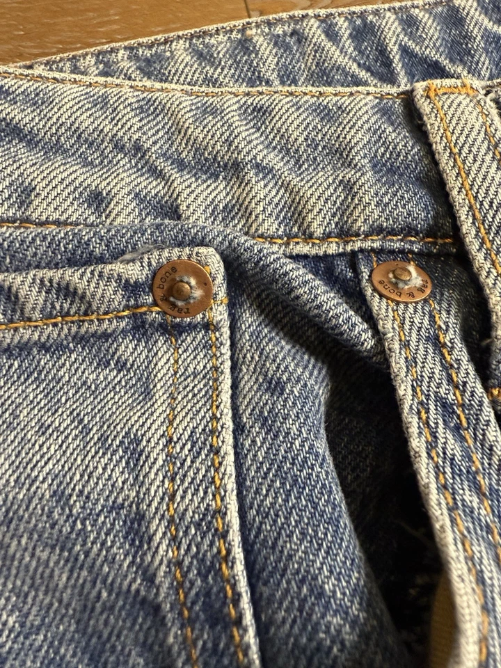 RAG & BONE ROSA MID-RISE FLARE JEANS Womens 29 Light Wash  Wide Leg BOHO - Image 2 of 4