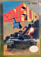 Conflict (Vic Tokai, 1989) NES Game w/ Box, Manual, Map - Read description
