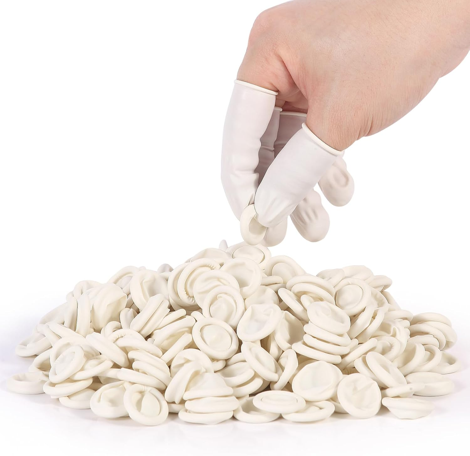 White Latex Finger Cots - Disposable Medium-Sized Finger Protectors