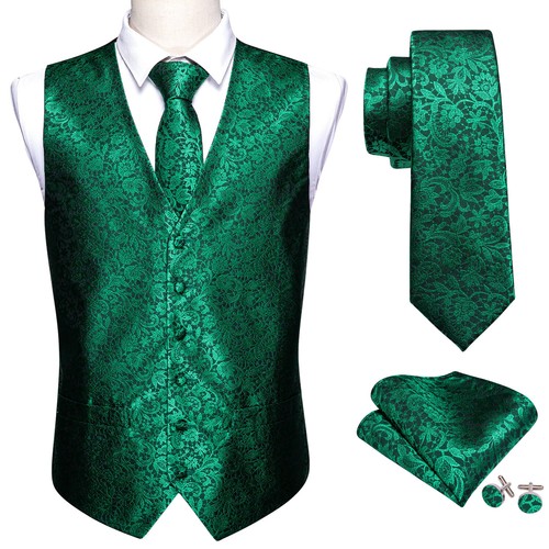 Formal Casual Mens Waistcoat Wedding Paisley Solid Vest Fashion Tops Suit Tuxedo - Picture 8 of 165