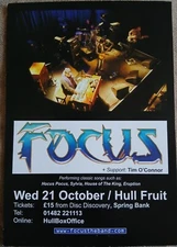 FOCUS CONCERT HANDBILL LIVE IN HULL 2016 UK TOUR THIJS VAN LEER