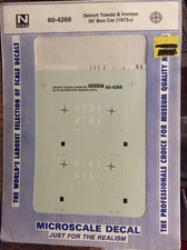 Microscale Decal N Scale 60-4268 Detroit Toledo & Ironton 50’ Box Car NIP