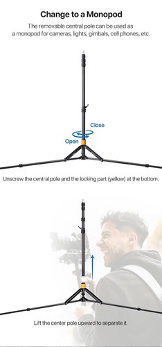 Soporte de luz de fibra de carbono SMDV C-10/M.300 cm portátil para cámara de viaje al aire libre trípode - Imagen 9 de 21