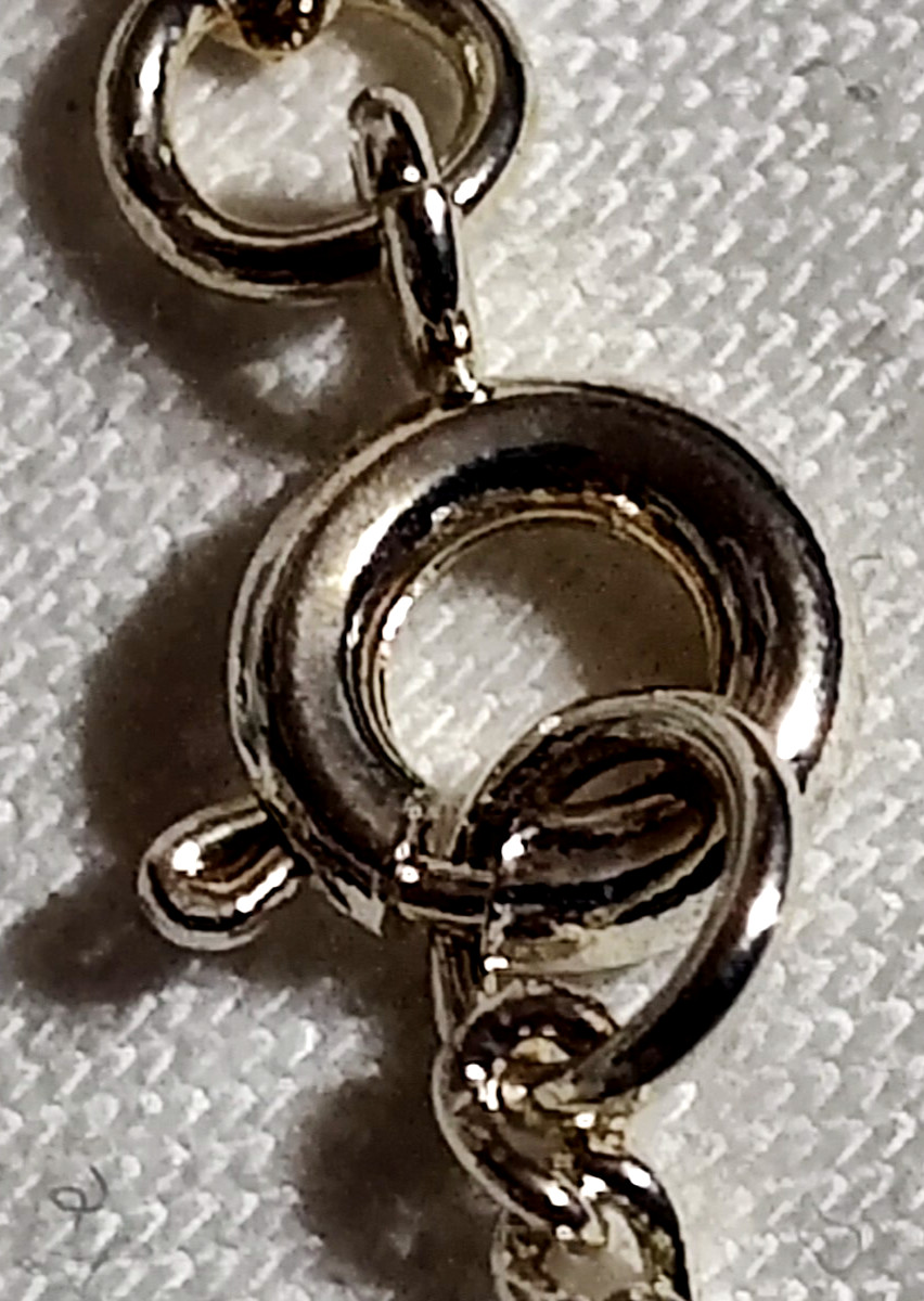 ~ Amethyst Angel Shaped Stone Necklace Silver-tone Chain Safety Clasp Box VTG