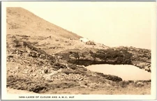 Lakes of Clouds and A.M.C. Hut, NH Vintage Postcard X27