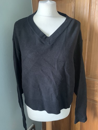 Topshop Black Oversized Jumper Size 10 