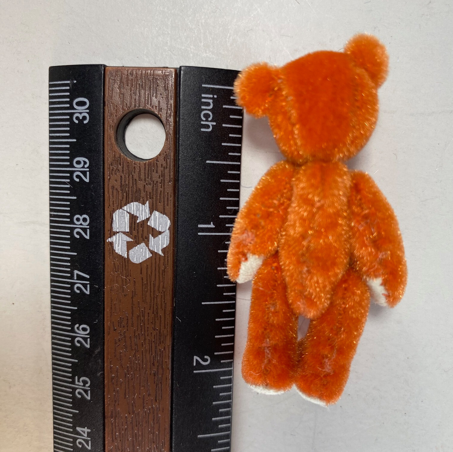 World of Miniature Bears  By Theresa Yang #285 Orange 2" Plush Bear No Writing
