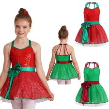 Girls Ballet Leotard Bowknot Dance Dress Soft Tutu Dress Stage Performance