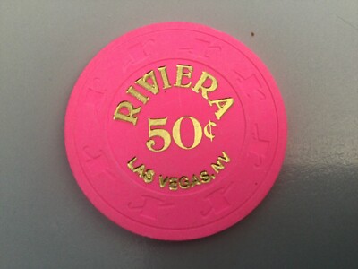 Casino Chip Riviera Hotel .50 Casino von 1995 Chip Hot Pink Hot Stamp Las Vegas*
