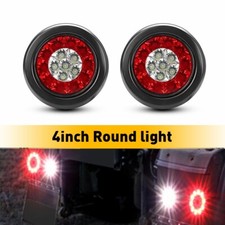 2pcs 16 Led 4 Inch Round Backup Reverse Tail Lamp Lights For Truck Trailer White