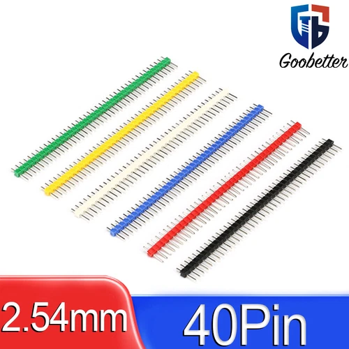 Stiftleiste 40 Pins 2,54mm 0.1" Pin Header Breadboard Einzel/Doppel-Reihe Farbig