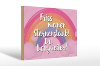 Holzschild Spruch 30X20Cm Friss Meinen Sternenstaub Holz Deko Schild Wooden Sign