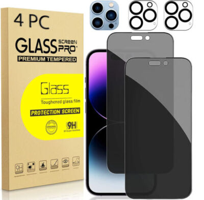 Für iPhone 15 14 13 Pro Max 12 Datenschutz Hartglas Bildschirm Kamera Protektor