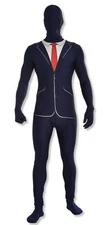Forum Novelties Slenderman Business Suit 2pc Adult Costume Bodysuit, Black Wh...