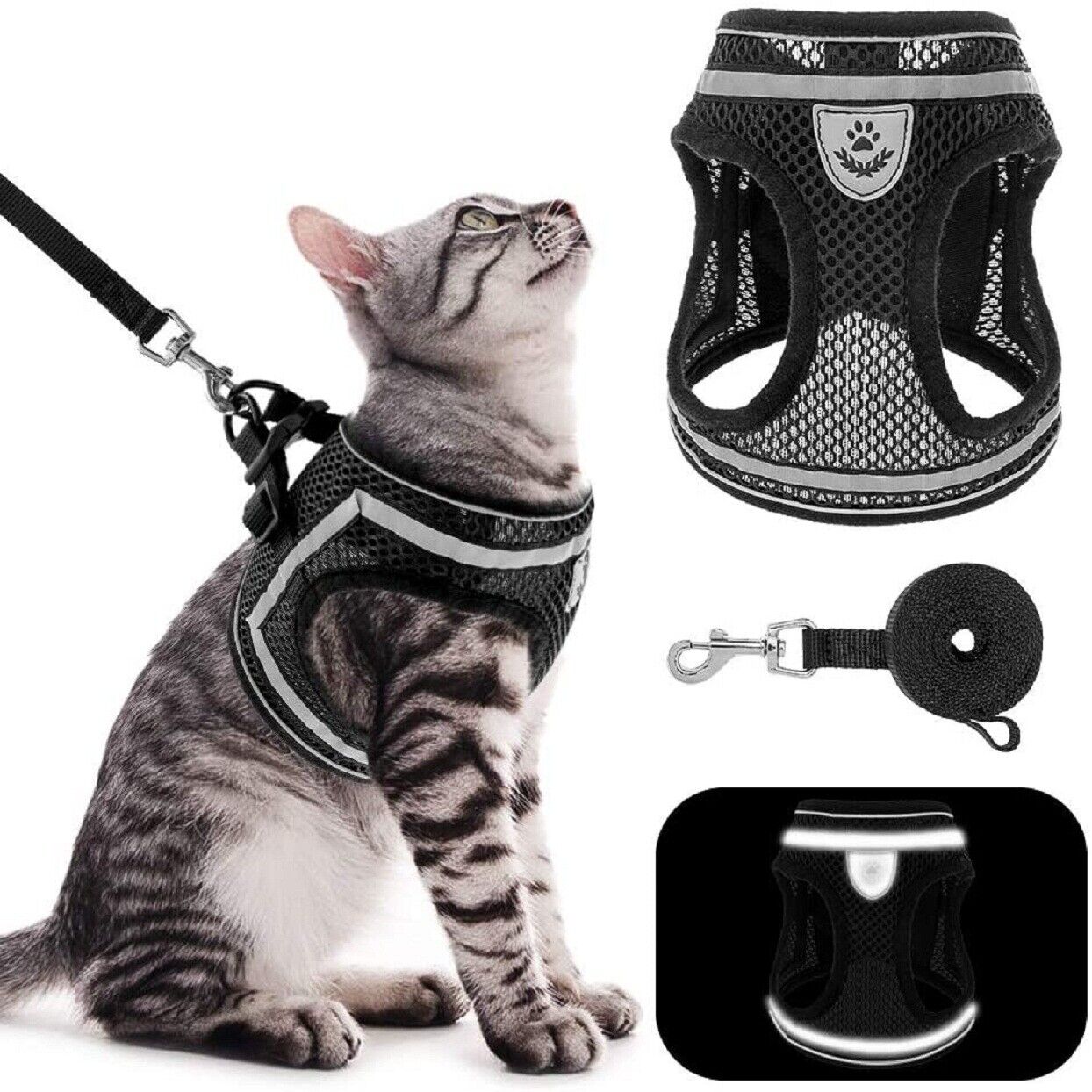 PUPTECK Breathable Cat Harness and Escape Proof Leash Don't miss the campaign Set Now free shipping -