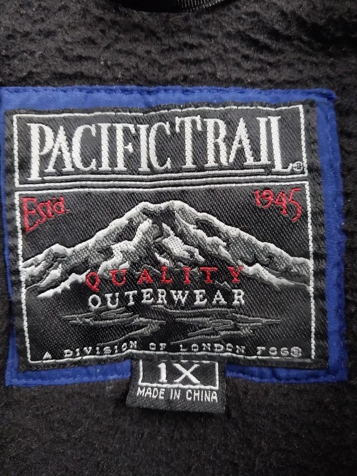 Chaqueta Pacific Trail para mujer 1X Parka azul forrada de lana cremallera completa capucha escondida Foto 3 de 4