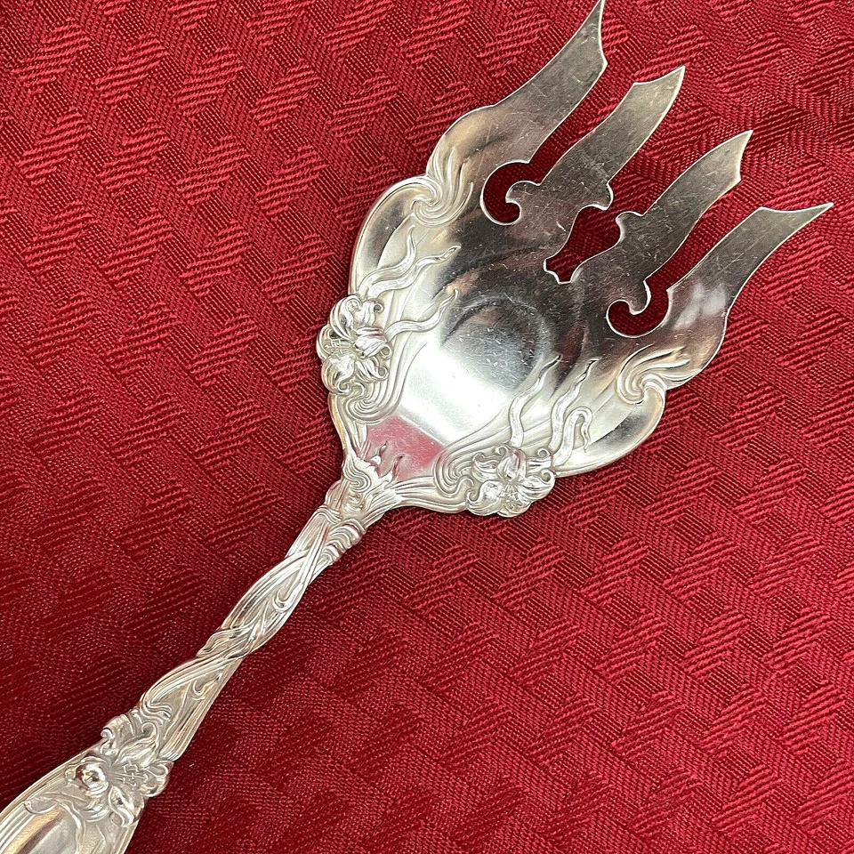 DE COLECCIÓN "FRONTENAC" DISEÑO ORNAMENTADO ESTERLINA TENEDOR PARA SERVIR ENSALADAS Foto 4 de 4