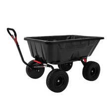 YUTRAX Work Wagon 16 cu. ft. Towable Poly Cart, 1800 Pound Capacity, Steel Frame