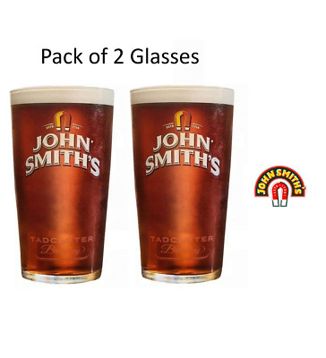 2 x John Smiths Gläser Tadcaster Pint Gläser BRANDNEU