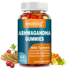 Ashwagandha Gummies - with Turmeric - Sleep Aid, Relieve Stress & Anxiety