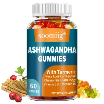SOOMIIG Ashwagandha Gummies - with Turmeric - Sleep Aid, Relieve Stress & Anxiety