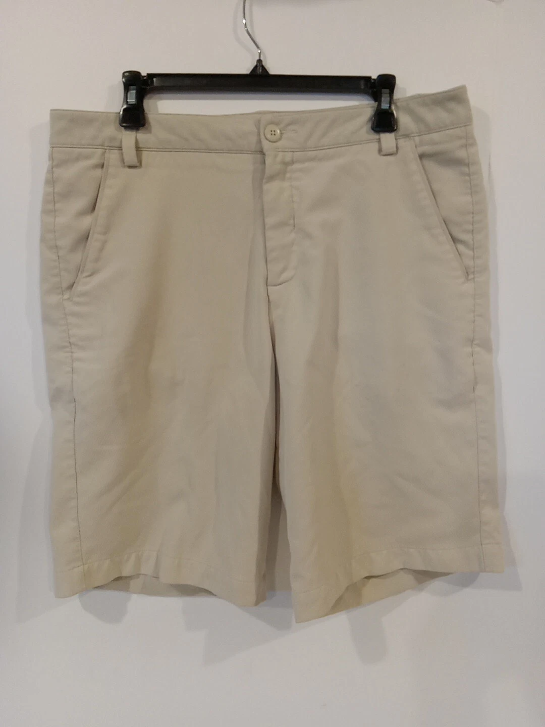 Puma Golf Tech Shorts Uomo 34 Beige Performance Chino Flat Front Elasticizzato