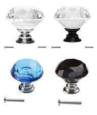 Dynasty Glass Cystal Kitchen Cabinet Door Hardware Knobs Handles  - Color Choice