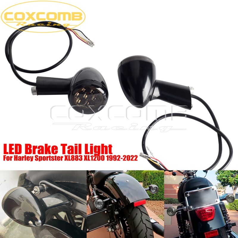 2x Mini LED Running Brake Turn Signal Lights for Harley Sportster
