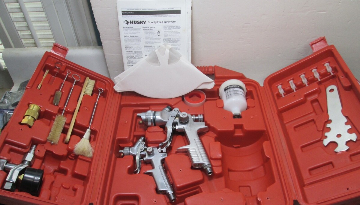 Husky HDS560 & HDS580 Spray Air Spray Gun Kit With Carry Case