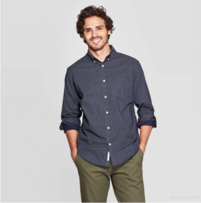 NWT Men SM Standard Long Sleeve Button 