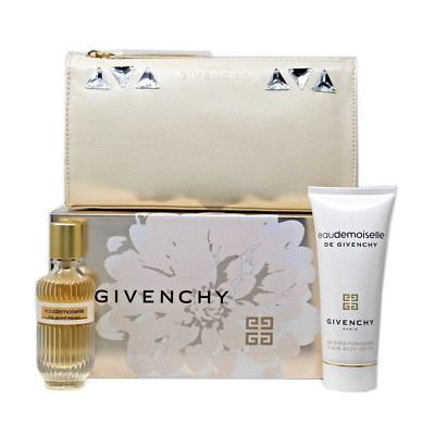 EauDemoiselle De Givenchy Set 1.7oz EDT Spray + 3.3oz Silk Body Lotion + Trousse