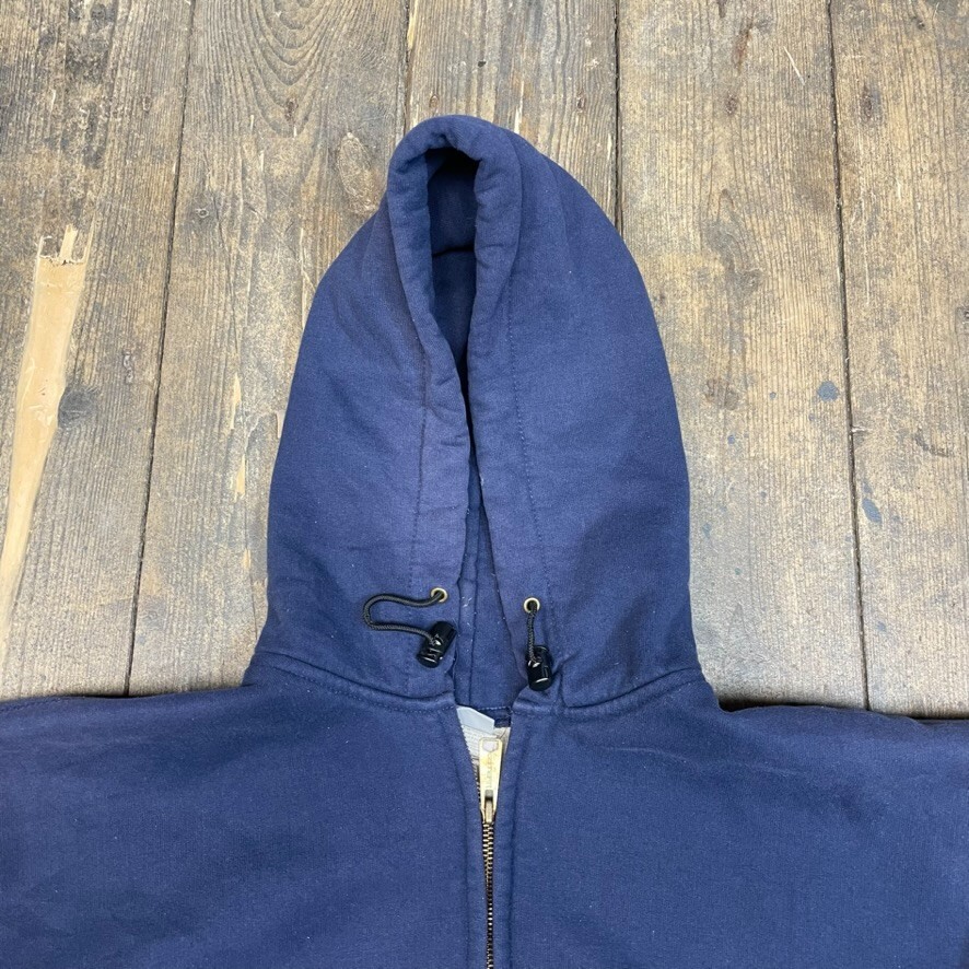 Carhartt Hoodie Mens Full-Zip 90s Workwear Mesh Lined Sweatshirt, Navy, Large image 7