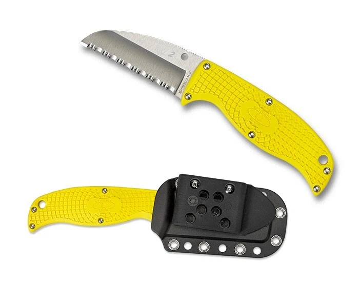 Navaja de Bolsillo Spyderco Enuff Salt FRN Amarilla 2.75" Pie de Oveja Hoja Fija FB31SYL Foto 4 de 4