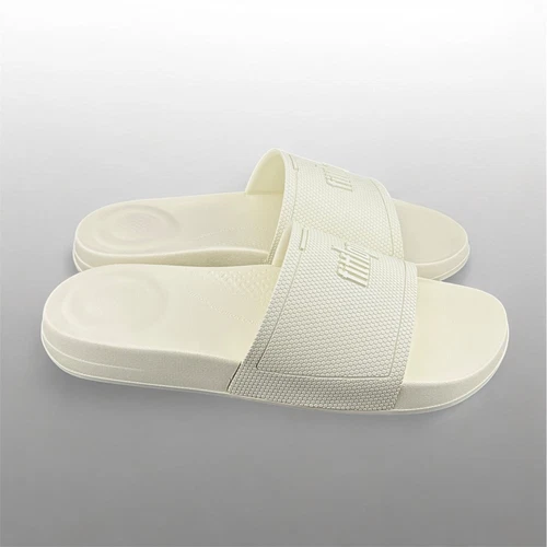 FitFlop Iqushion Women's Rubber Comfort Slides Slippers Size US 9 Off-white NIB - Picture 1 of 7