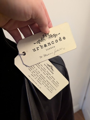 Urbancode Genuine Leather Jacket 8 Women's Waterfall Black NWT see description - Picture 7 of 17