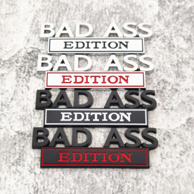 2PCS Car metal Side Rear Trunk Emblem logo BAD ASS badge EDITION body sticker